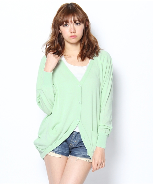 SLY LANG(スライラング)の「ドレープニットCD(カーディガン/ボレロ・レディース・ブラック/トップグレー/ミント・FREE)」の3枚目の写真