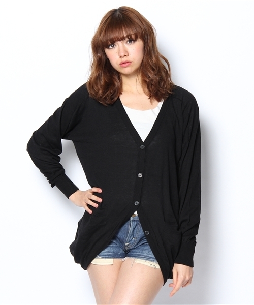 SLY LANG(スライラング)の「ドレープニットCD(カーディガン/ボレロ・レディース・ブラック/トップグレー/ミント・FREE)」の2枚目の写真