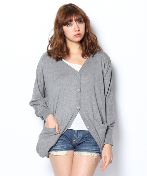 SLY LANG(スライラング)の「ドレープニットCD(カーディガン/ボレロ・レディース・ブラック/トップグレー/ミント・FREE)」の1枚目の写真