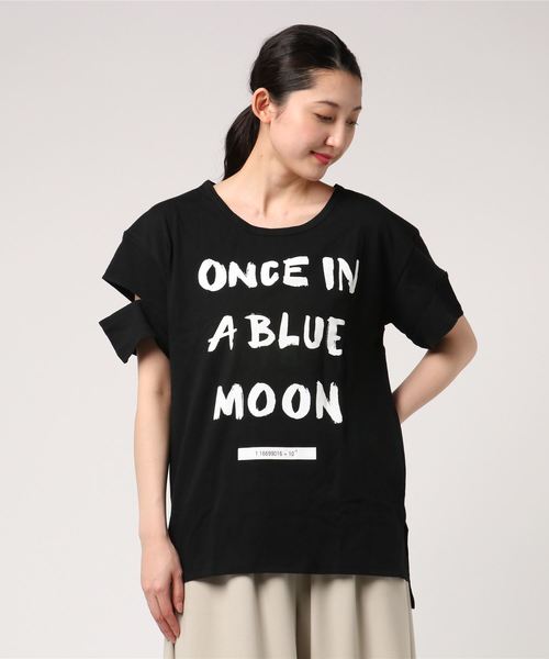 VENCEEXCHANGE(ヴァンスエクスチェンジ)の「プリントスリーブスリットTシャツ(Tシャツ/カットソー・レディース・ブラック/オフホワイト/ブルー・M)」の4枚目の写真