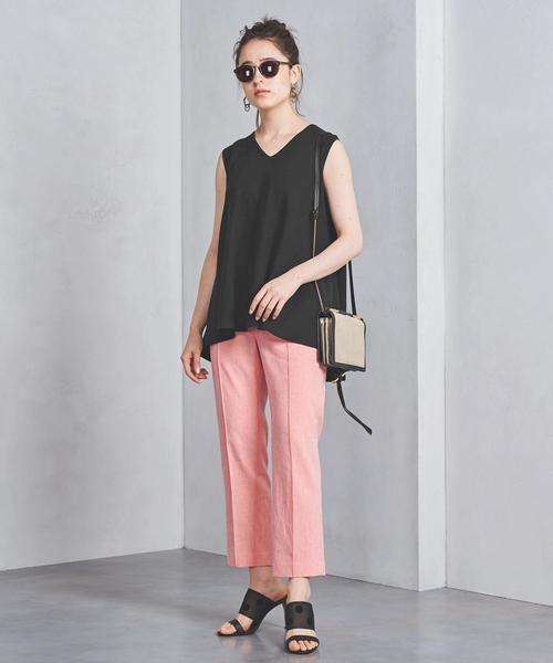 UNITED ARROWS（ユナイテッドアローズ）の「UBCS フレア ノースリーブニット（ニット/セーター・レディース・オフホワイト/コバルトブルー/ブラック・フリー）」の3枚目の写真