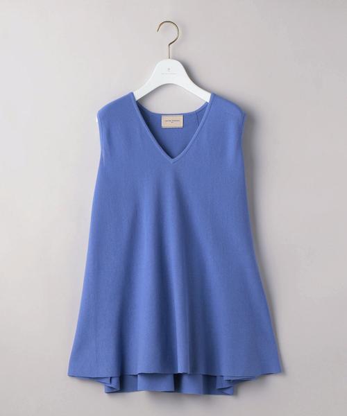 UNITED ARROWS（ユナイテッドアローズ）の「UBCS フレア ノースリーブニット（ニット/セーター・レディース・オフホワイト/コバルトブルー/ブラック・フリー）」の14枚目の写真