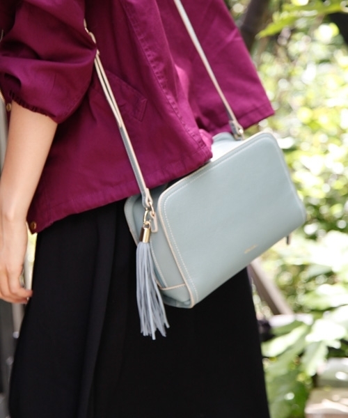 niko and...（ニコアンド）の「オリジナルスクエアお財布ショルダーバッグ（ショルダーバッグ・レディース・ブラック/ライトブルー/ピンク・FREE）」の3枚目の写真