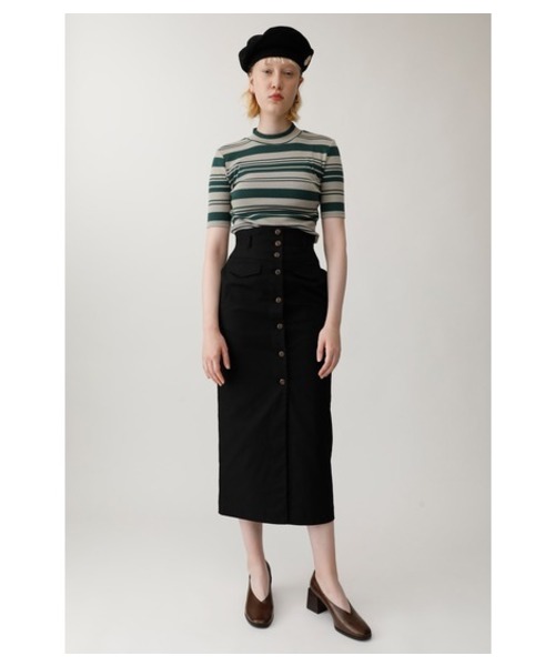 MOUSSY（マウジー）の「CORSET BELT LONG SKIRT（スカート・レディース・ブラック/ブラウン/カーキ・1/2/0）」の2枚目の写真