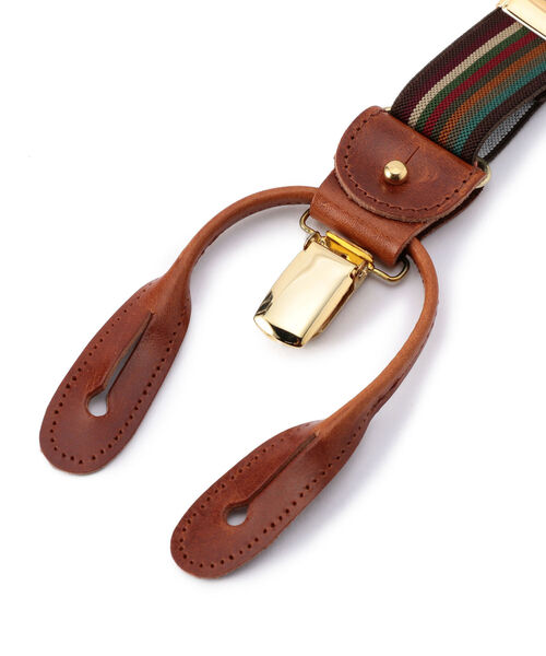 セール】ALBERT THURSTON: マルチ ストライプ サスペンダー