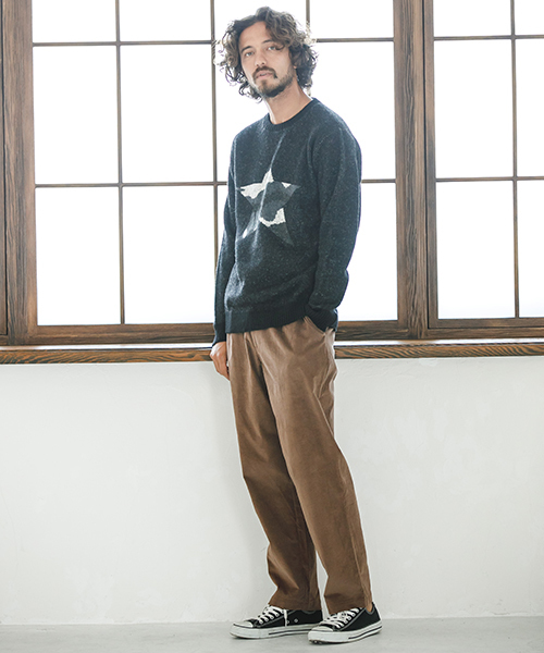 CAMBIO（カンビオ）の「mn1842-クリッピングカモ柄セーター（ニット/セーター・メンズ・ブラック系その他/ブラック系その他2/ブラック系その他3・S/M/L）」の19枚目の写真