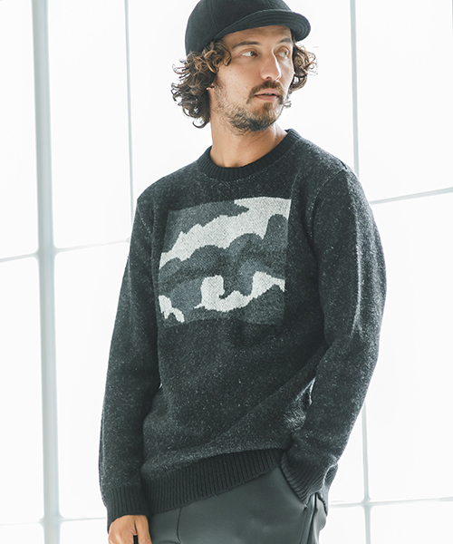CAMBIO（カンビオ）の「mn1842-クリッピングカモ柄セーター（ニット/セーター・メンズ・ブラック系その他/ブラック系その他2/ブラック系その他3・S/M/L）」の20枚目の写真