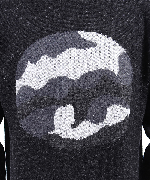 CAMBIO（カンビオ）の「mn1842-クリッピングカモ柄セーター（ニット/セーター・メンズ・ブラック系その他/ブラック系その他2/ブラック系その他3・S/M/L）」の11枚目の写真