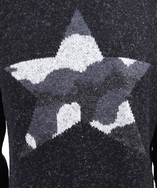 CAMBIO（カンビオ）の「mn1842-クリッピングカモ柄セーター（ニット/セーター・メンズ・ブラック系その他/ブラック系その他2/ブラック系その他3・S/M/L）」の17枚目の写真