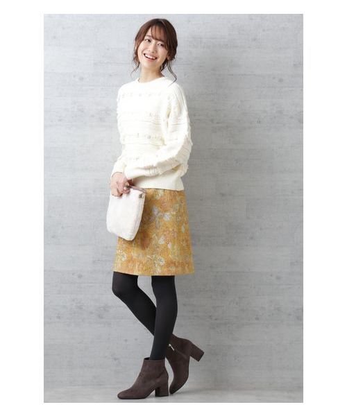 NATURAL BEAUTY BASIC（ナチュラルビューティーベーシック）の「【雑誌掲載】ジャガードスカート（スカート・レディース・イエロー系その他/ブルー系その他6・MEDIUM/SMALL/X-SMALL）」の6枚目の写真