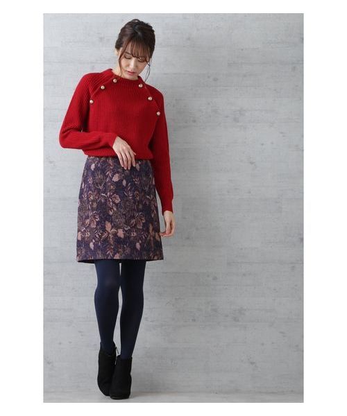 NATURAL BEAUTY BASIC（ナチュラルビューティーベーシック）の「【雑誌掲載】ジャガードスカート（スカート・レディース・イエロー系その他/ブルー系その他6・MEDIUM/SMALL/X-SMALL）」の3枚目の写真