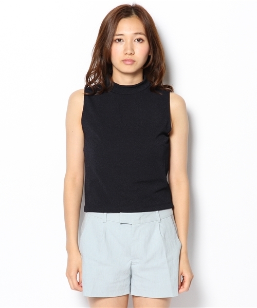 ROSE BUD(ローズバッド)の「LCTT-13233 HI-NECK SLEEVELESS CROPED TOP(Tシャツ/カットソー・レディース・ホワイト/ミント/オレンジ系その他/ネイビー・ONE SIZE)」の5枚目の写真