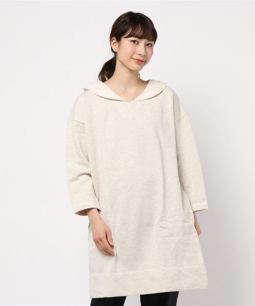 PUAL CE CIN(ピュアルセシン)の「セーラー襟チュニック(Tシャツ/カットソー・レディース・グレイッシュベージュ/グレー/ネイビー・FREE)」の22枚目の写真