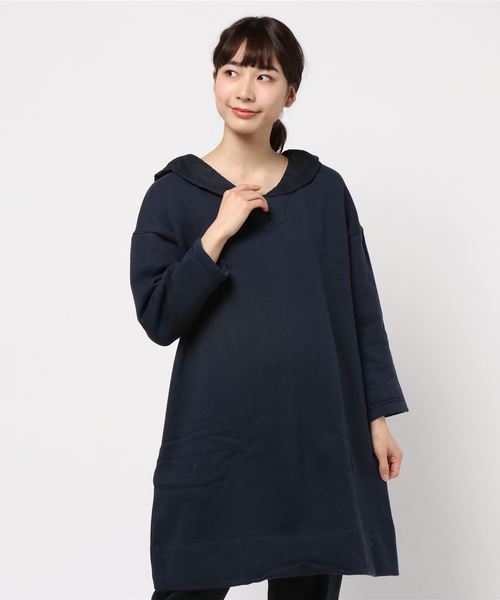 PUAL CE CIN(ピュアルセシン)の「セーラー襟チュニック(Tシャツ/カットソー・レディース・グレイッシュベージュ/グレー/ネイビー・FREE)」の21枚目の写真