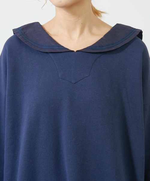 PUAL CE CIN(ピュアルセシン)の「セーラー襟チュニック(Tシャツ/カットソー・レディース・グレイッシュベージュ/グレー/ネイビー・FREE)」の17枚目の写真