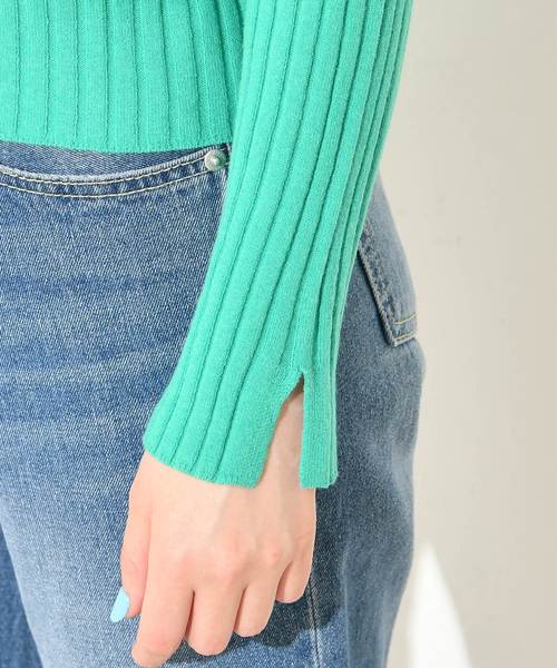 natural couture(ナチュラルクチュール)の「スクエアネックリブニット(ニット/セーター・レディース・ブルー/グリーン/グレイッシュベージュ/ラベンダー・FREE)」の21枚目の写真