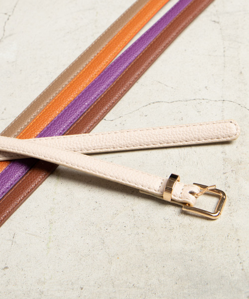 WEGO（ウィゴー）の「WEGO/細ベルト（ベルト・レディース・ホワイト/ライトグレー/ブラック/シルバー/ライトピンク/その他2/レッド/その他3/ダークベージュ/ライトベージュ/ブラウン/ダークオレンジ/パープル/その他1・FREE）」の6枚目の写真