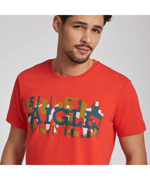 AIGLE(エーグル)の「テディ(Tシャツ/カットソー・メンズ・レッド/インディゴブルー・LARGE/X-LARGE/MEDIUM)」の1枚目の写真