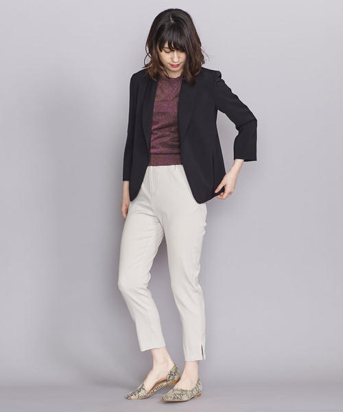 BEAUTY&YOUTH UNITED ARROWS（ビューティーアンドユースユナイテッドアローズ）の「BY ギャザーテーパード9分丈パンツ о（その他パンツ・レディース・ブラック/ナチュラル/コバルトブルー・SMALL/LARGE/MEDIUM）」の10枚目の写真