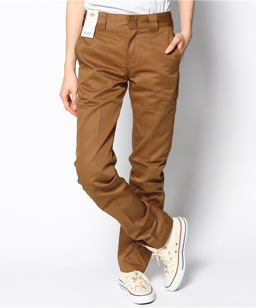 Dickies（ディッキーズ）の「WD874Lローライズワークパンツ（チノパンツ・レディース・スカイブルー/ダークネイビー/レッド/ブラック/ヘザ－グレー/ブラウン/ベージュ/カーキ・27inch/26inch/29inch/25inch/28inch）」の4枚目の写真