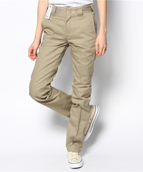 Dickies（ディッキーズ）の「WD874Lローライズワークパンツ（チノパンツ・レディース・スカイブルー/ダークネイビー/レッド/ブラック/ヘザ－グレー/ブラウン/ベージュ/カーキ・27inch/26inch/29inch/25inch/28inch）」の6枚目の写真