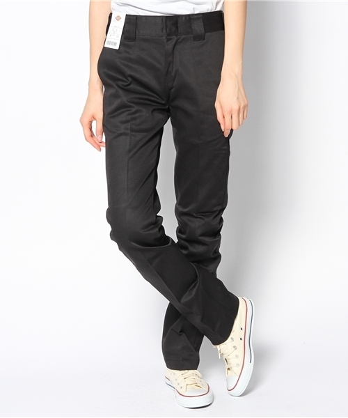 Dickies（ディッキーズ）の「WD874Lローライズワークパンツ（チノパンツ・レディース・スカイブルー/ダークネイビー/レッド/ブラック/ヘザ－グレー/ブラウン/ベージュ/カーキ・27inch/26inch/29inch/25inch/28inch）」の2枚目の写真