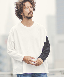 CAMBIO | mlt2579-One Arm 3-4 Sleeve Big Tee　ロングスリーブTシャツ(Tシャツ/カットソー)