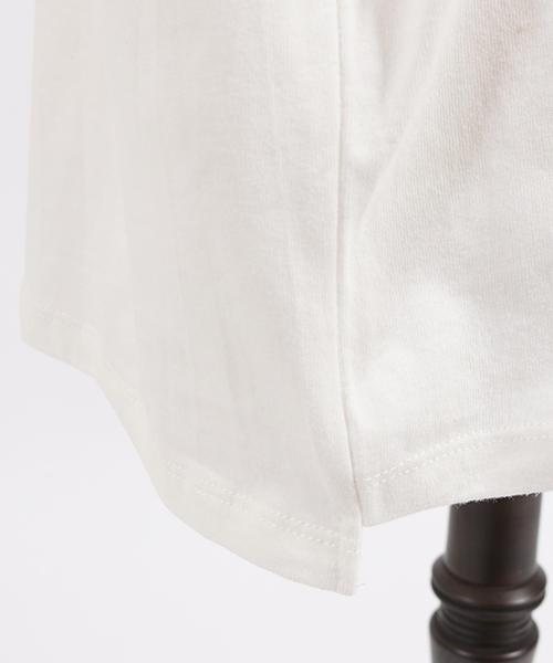 CAMBIO（カンビオ）の「mlt2579-One Arm 3-4 Sleeve Big Tee　ロングスリーブTシャツ（Tシャツ/カットソー・メンズ・グレー系その他/ホワイト×ブラック/ホワイト×ブルー/ブラック×イエロー・L/S/M）」の8枚目の写真