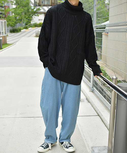 kutir（クティール）の「タートルネックケーブルニット（ニット/セーター・メンズ・アイボリー/ベージュ/ブラック・MEDIUM/LARGE/X-LARGE）」の11枚目の写真