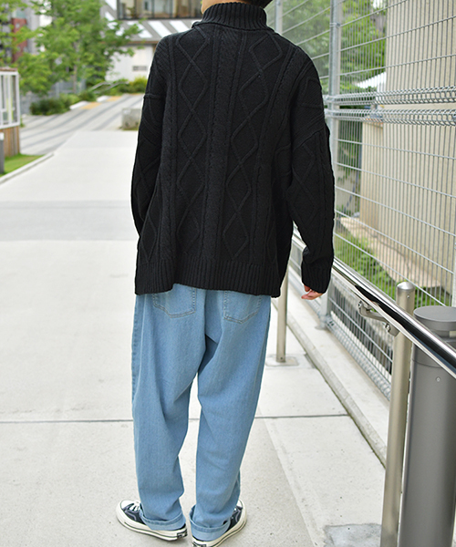 kutir（クティール）の「タートルネックケーブルニット（ニット/セーター・メンズ・アイボリー/ベージュ/ブラック・MEDIUM/LARGE/X-LARGE）」の19枚目の写真