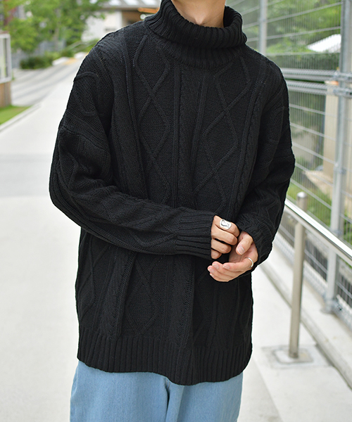 kutir（クティール）の「タートルネックケーブルニット（ニット/セーター・メンズ・アイボリー/ベージュ/ブラック・MEDIUM/LARGE/X-LARGE）」の22枚目の写真