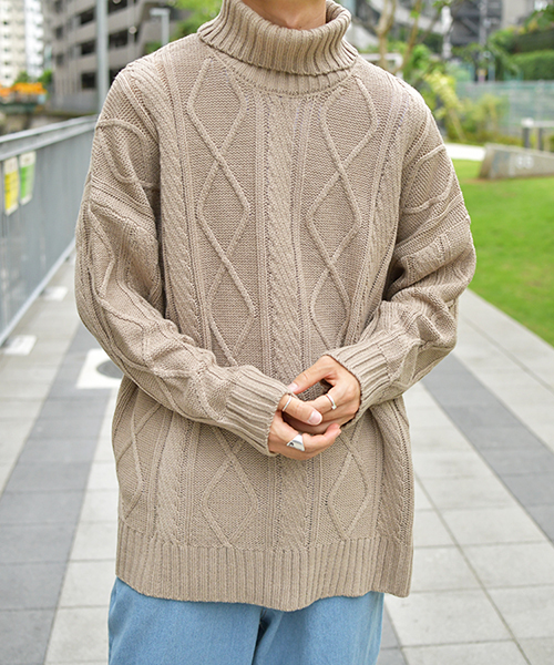 kutir（クティール）の「タートルネックケーブルニット（ニット/セーター・メンズ・アイボリー/ベージュ/ブラック・MEDIUM/LARGE/X-LARGE）」の20枚目の写真