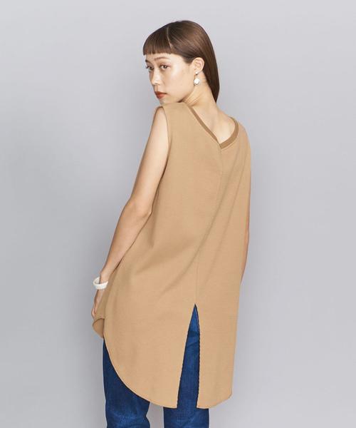 BEAUTY&YOUTH UNITED ARROWS（ビューティーアンドユースユナイテッドアローズ）の「BY コットンサーマル バックVネック＆スリットカットソー（Tシャツ/カットソー・レディース・ブラック/ベージュ/オフホワイト・FREE）」の3枚目の写真