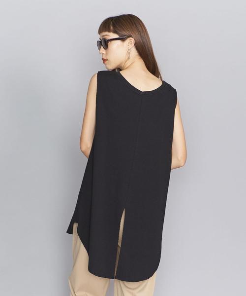 BEAUTY&YOUTH UNITED ARROWS（ビューティーアンドユースユナイテッドアローズ）の「BY コットンサーマル バックVネック＆スリットカットソー（Tシャツ/カットソー・レディース・ブラック/ベージュ/オフホワイト・FREE）」の2枚目の写真