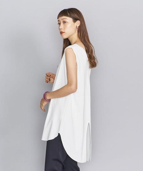 BEAUTY&YOUTH UNITED ARROWS（ビューティーアンドユースユナイテッドアローズ）の「BY コットンサーマル バックVネック＆スリットカットソー（Tシャツ/カットソー・レディース・ブラック/ベージュ/オフホワイト・FREE）」の7枚目の写真