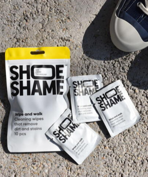 SHOE SHAME(シューシェイム)の「〈SHOE SHAME/シューシェイム〉WIPE AND WALK クリーニングシート10枚入り シューケア用品(シューケア用品・メンズ・ホワイト×イエロー・FREE)」の7枚目の写真