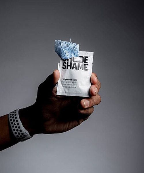 SHOE SHAME(シューシェイム)の「〈SHOE SHAME/シューシェイム〉WIPE AND WALK クリーニングシート10枚入り シューケア用品(シューケア用品・メンズ・ホワイト×イエロー・FREE)」の10枚目の写真