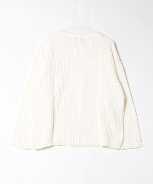 STYLEBLOCK（スタイルブロック）の「ビッグシルエット畦編みクルーネックニット（ニット/セーター・メンズ・カーキ/オフホワイト/ブラック/ベージュ・M/L）」の5枚目の写真