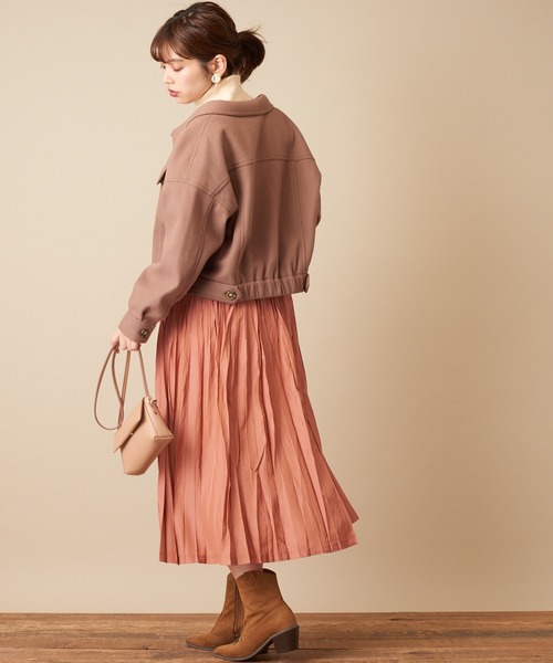 natural couture（ナチュラルクチュール）の「フェイクウールコンパクトブルゾン（ブルゾン・レディース・アイボリー/モカ/ベージュ系その他/ピンク・FREE）」の9枚目の写真