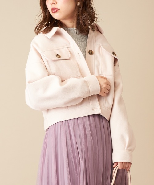 natural couture（ナチュラルクチュール）の「フェイクウールコンパクトブルゾン（ブルゾン・レディース・アイボリー/モカ/ベージュ系その他/ピンク・FREE）」の11枚目の写真