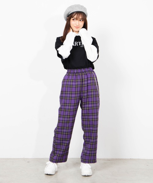 WEGO(ウィゴー)の「WEGO/チェーンチェックワイドパンツ(その他パンツ・レディース・ベージュ系その他2/ブルー系その他2/パープル系その他2/ブラック系その他2・FREE)」の13枚目の写真