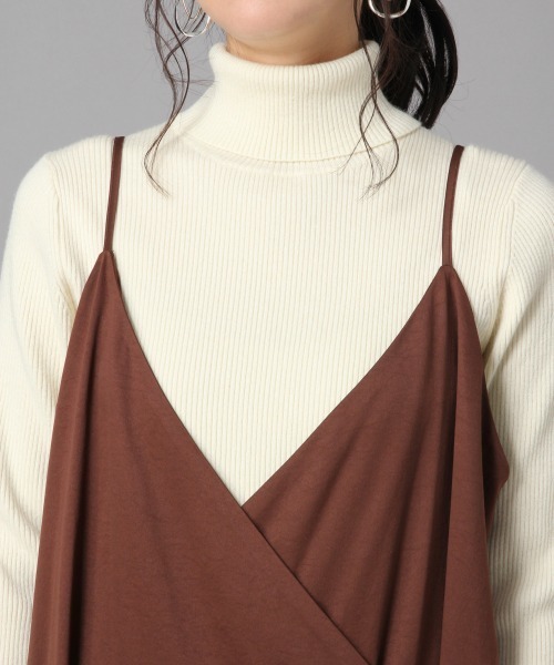 LOWRYS FARM（ローリーズファーム）の「サテンカシュクールキャミワンピース　861488（ワンピース・レディース・ブラウン/グリーン/ピンク・FREE）」の6枚目の写真