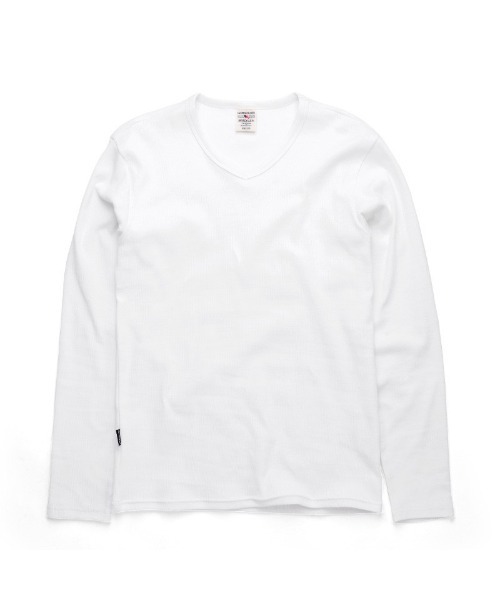 AVIREX(アヴィレックス)の「AVIREX デイリーウエア 長袖Vネック 6153480(Tシャツ/カットソー・メンズ・ホワイト/ブラック/グレー/チャコールグレー/ロイヤルブルー・S/L/XL/M)」の2枚目の写真