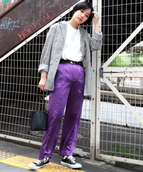 PAGEBOY（ページボーイ）の「TRロングテーラードジャケット（テーラードジャケット・レディース・チェック/グレイッシュベージュ/ベージュ・FREE）」の14枚目の写真