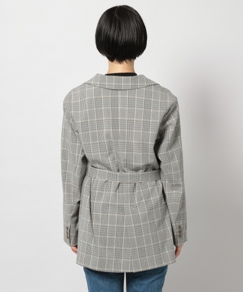 PAGEBOY（ページボーイ）の「TRロングテーラードジャケット（テーラードジャケット・レディース・チェック/グレイッシュベージュ/ベージュ・FREE）」の18枚目の写真