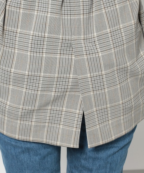 PAGEBOY（ページボーイ）の「TRロングテーラードジャケット（テーラードジャケット・レディース・チェック/グレイッシュベージュ/ベージュ・FREE）」の10枚目の写真