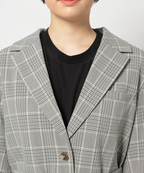 PAGEBOY（ページボーイ）の「TRロングテーラードジャケット（テーラードジャケット・レディース・チェック/グレイッシュベージュ/ベージュ・FREE）」の13枚目の写真