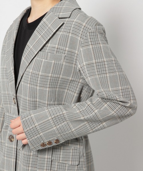 PAGEBOY（ページボーイ）の「TRロングテーラードジャケット（テーラードジャケット・レディース・チェック/グレイッシュベージュ/ベージュ・FREE）」の5枚目の写真