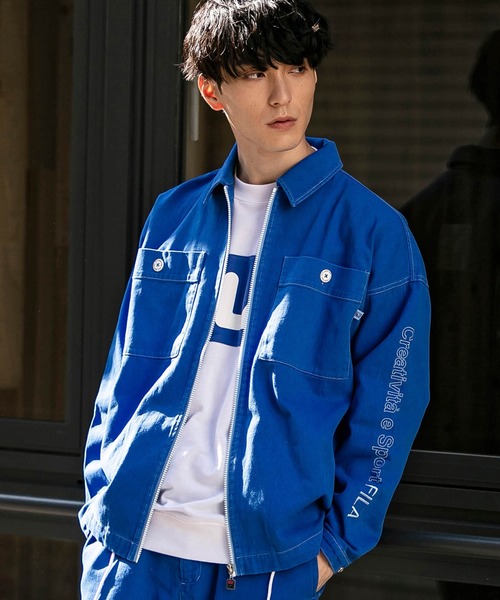 FILA（フィラ）の「FILA(フィラ)フルジップCPOジャケット（ブルゾン・メンズ・ベージュ/ピンク/ネイビー/ブルー・S/L/M）」の3枚目の写真