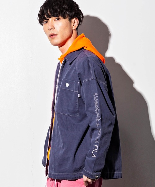 FILA（フィラ）の「FILA(フィラ)フルジップCPOジャケット（ブルゾン・メンズ・ベージュ/ピンク/ネイビー/ブルー・S/L/M）」の16枚目の写真